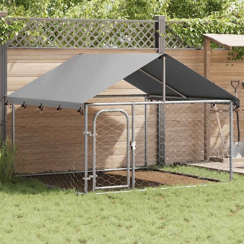 Outdoor dog kennel - dog, roof
