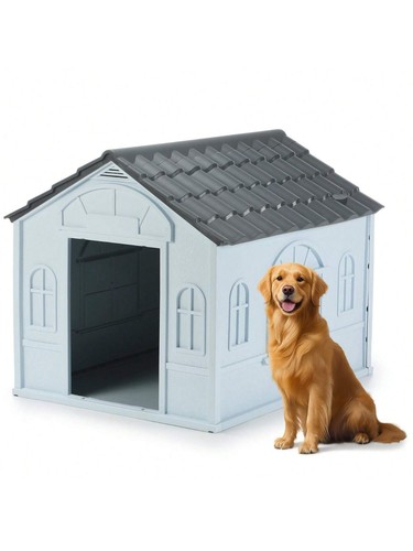 Outdoor large dog - kennel, grey