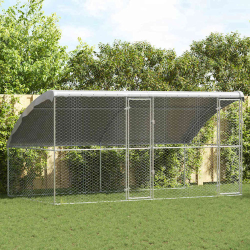 Dog kennel silver - kennel, galvanised