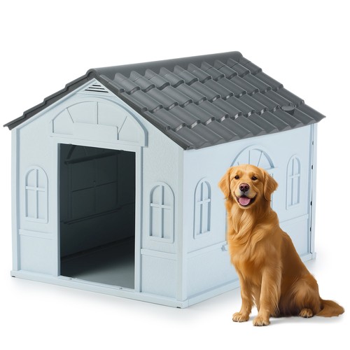 Outdoor large dog kennel grey - dog,