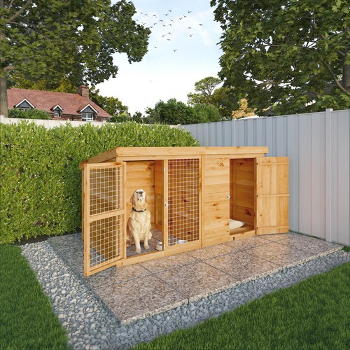 Wooden dog kennel run - x, &