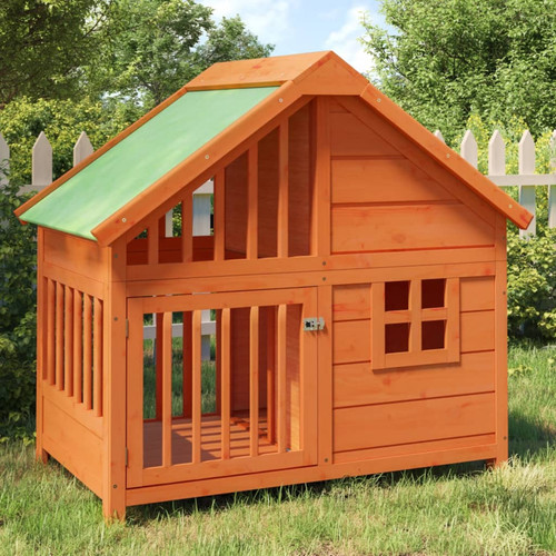 Dog kennel brown with - dog,