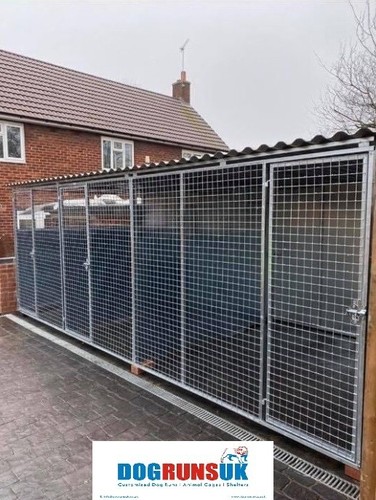 Dog kennel galvanized 12ft - galvanized,