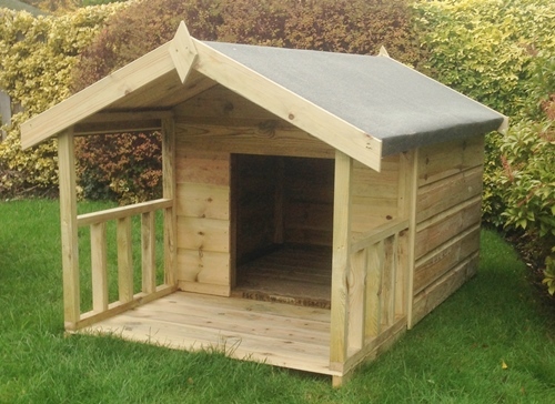 Dog kennel with veranda - with,