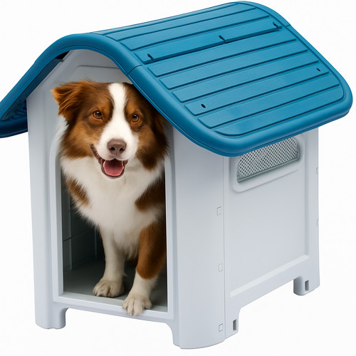 Plastic dog pet kennel house - kennel,